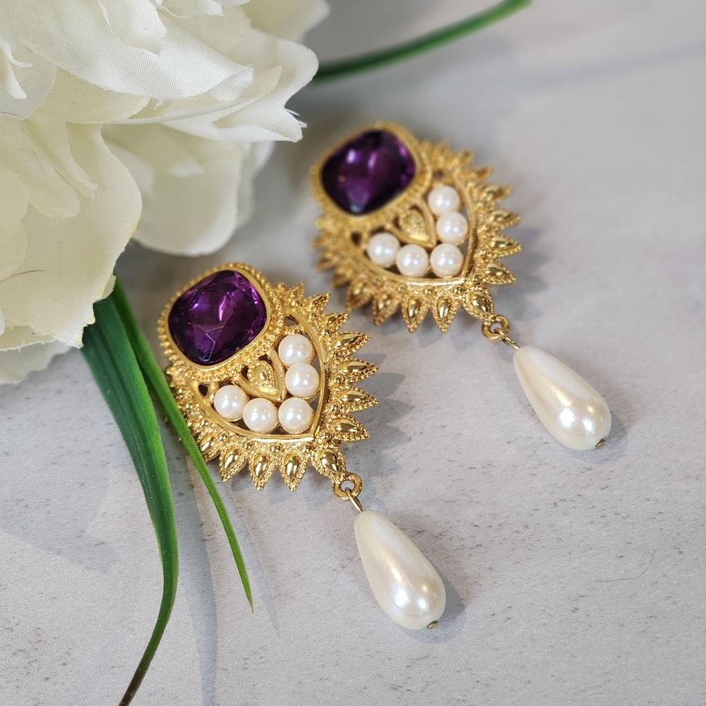 Shaill Jhaveri for Avon Elizabeth Taylor Collection Vintage Earrings - Picture 5 of 8